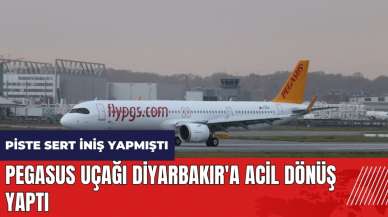 Piste sert iniş yapan Pegasus uçağı Diyarbakır'a acil dönüş yaptı