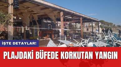 Plajdaki büfede korkutan yangın