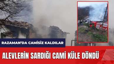 Samsun'da alevlerin sardığı cami küle döndü