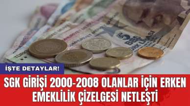 SGK girişi 2000-2008 olanlar için erken emeklilik çizelgesi netleşti