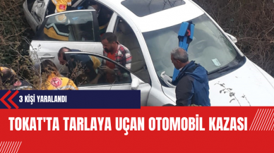 Tokat'ta Tarlaya Uçan Otomobil Kazası: 3 Kişi Yaralandı