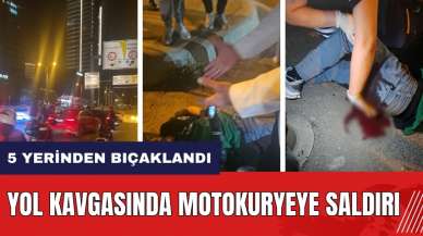 Yol kavgasında motokuryeye saldırı! 5 yerinden bıçaklandı