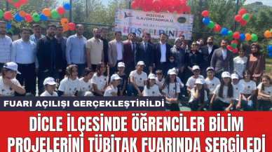 Dicle ilçesinde öğrenciler bilim projelerini TÜBİTAK fuarında sergiledi