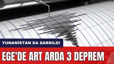 Ege'de art arda 3 deprem!