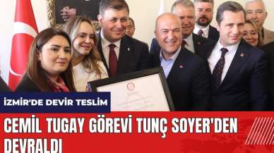 İzmir Büyükşehir'de devir teslim! Cemil Tugay görevi Tunç Soyer'den devraldı