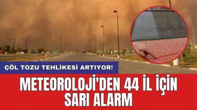 Meteoroloji'den 44 il için sarı alarm: Çöl tozu tehlikesi artıyor!