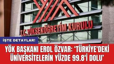 YÖK Başkanı Erol Özvar: "Türkiye'deki üniversitelerin yüzde 99.8'i dolu"