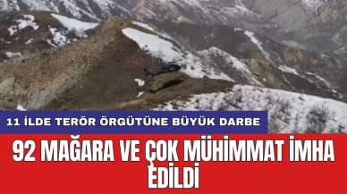 11 İlde terör örgütüne büyük darbe: 92 Mağara ve çok mühimmat imha edildi