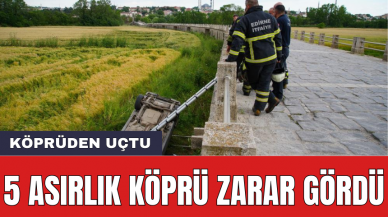 Alkollü Sürücü 5 Asırlık Köprüye Zarar Verdi