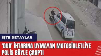 Adana'da polis 'Dur' ihtarına uymayan motosikletliye çarptı