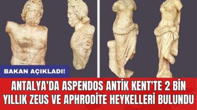 Antalya'da Aspendos Antik Kent'te 2 bin yıllık Zeus ve Aphrodite heykelleri bulundu