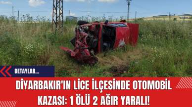 Diyarbakır'ın Lice ilçesinde Otomobil Kazası: 1 Ölü 2 Ağır Yaralı!