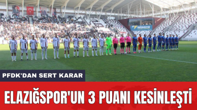 Elazığspor'un 3 puanı kesinleşti