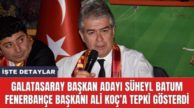 Galatasaray Başkan Adayı Süheyl Batum Fenerbahçe Başkanı Ali Koç’a tepki gösterdi