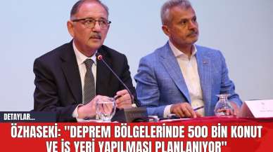 Özhaseki: "Deprem Bölgelerinde 500 Bin Konut ve İş Yeri Yapılması Planlanıyor"