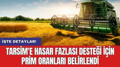 TARSİM'e hasar fazlası desteği için prim oranları belirlendi