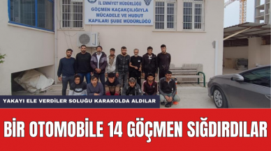 Bir Otomobile 14 Göçmen Sığdırdılar