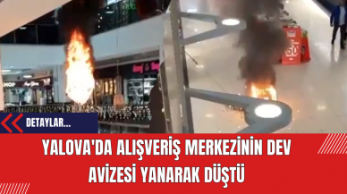 Yalova'da Alışveriş Merkezinin Dev Avizesi Yanarak Düştü