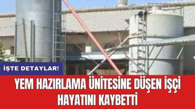 Yem hazırlama ünitesine düşen işçi hayatını kaybetti