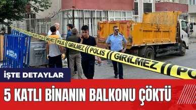 5 katlı binanın balkonu çöktü!