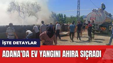 Adana'da ev yangını ahıra sıçradı