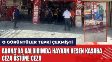 Adana'da kaldırımda hayvan kesen kasaba ceza üstüne ceza