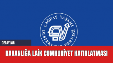 ÇYDD’den Bakanlığa Laik Cumhuriyet Hatırlatması