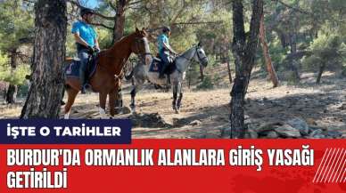 Burdur'da ormanlık alanlara giriş yasağı getirildi