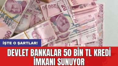 Devlet bankaları 50 bin TL kredi imkanı sunuyor