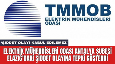 Elektrik Mühendisleri Odası Antalya Şubesi Elazığ'daki şiddet olayına tepki gösterdi