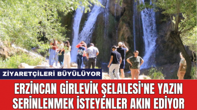 Erzincan Girlevik Şelalesi'ne yazın serinlenmek isteyenler akın ediyor