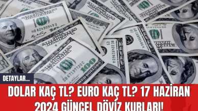 Dolar Kaç TL? Euro Kaç TL? 17 Haziran 2024 Güncel Döviz Kurları!