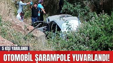 Otomobil Şarampole Yuvarlandı! 5 Kişi Yaralandı