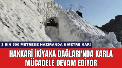 Hakkari İkiyaka Dağları'nda karla mücadele devam ediyor