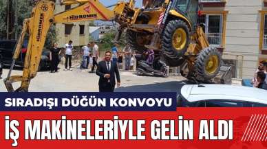 Hatay Antakya'da iş makineleriyle gelin aldı