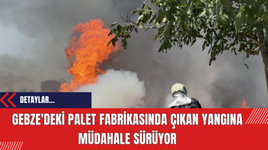 Gebze'deki Palet Fabrikasında Çıkan Yangına Müdahale Sürüyor