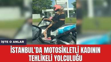 İstanbul'da motosikletli kadının tehlikeli yolculuğu