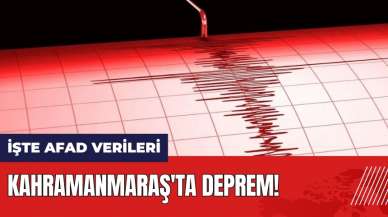 Kahramanmaraş'ta deprem! AFAD duyurdu