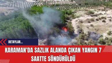 Karaman'da Sazlık Alanda Çıkan Yangın 7 Saatte Söndürüldü