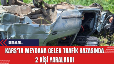 Kars'ta Meydana Gelen Trafik Kazasında 2 Kişi Yaralandı