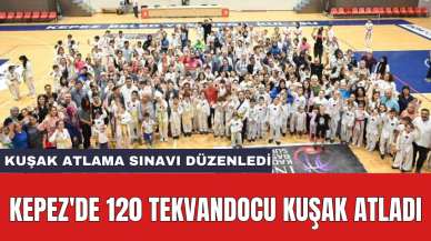 Kepez'de 120 tekvandocu kuşak atladı