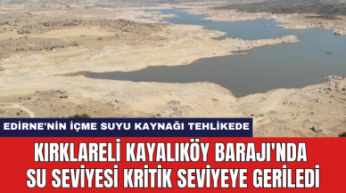 Kırklareli Kayalıköy Barajı'nda su seviyesi kritik seviyeye geriledi