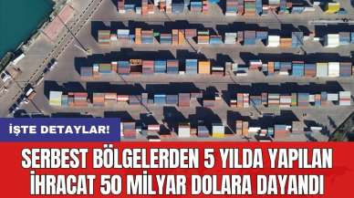 Serbest bölgelerden 5 yılda yapılan ihracat 50 milyar dolara dayandı