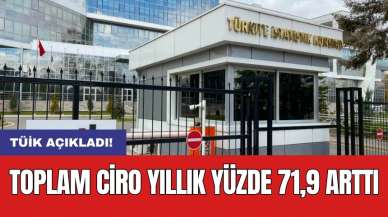 Toplam ciro yıllık yüzde 71,9 arttı