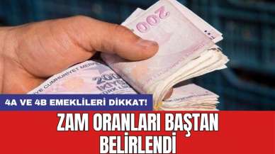 4A ve 4B emeklileri dikkat! Zam oranları baştan belirlendi