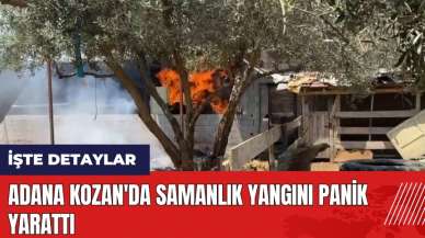 Adana Kozan'da samanlık yangını panik yarattı