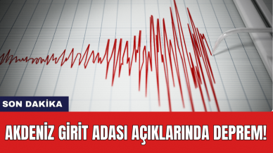 Akdeniz Girit Adası açıklarında deprem!