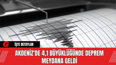 Akdeniz'de 4,1 Büyüklüğünde Deprem Meydana Geldi