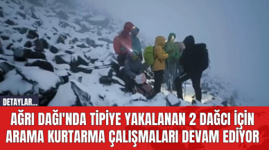 Ağrı Dağı'nda Tipiye Yakalanan 2 Dağcı İçin Arama Kurtarma Çalışmaları Devam Ediyor