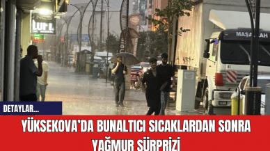 Yüksekova’da bunaltıcı sıcaklardan sonra yağmur sürprizi